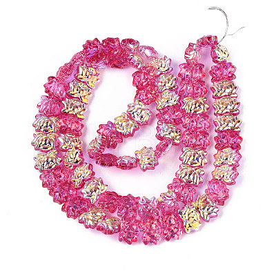 Baking Paint Electroplate Transparent Glass Beads Strands EGLA-N020-04B-1