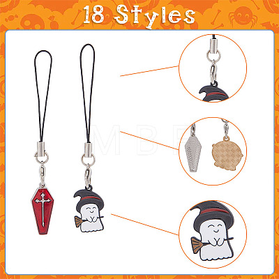 Cell Phone Straps for Halloween HJEW-FH0001-39-1