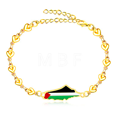 Palestine Map 304 Stainless Steel Enamel Link Bracelets FS-WGEA228-11-1