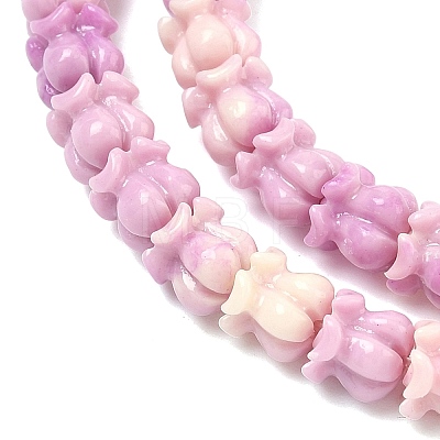 Synthetic Coral Dyed Carved Beads Strands SHEL-G023-01B-1