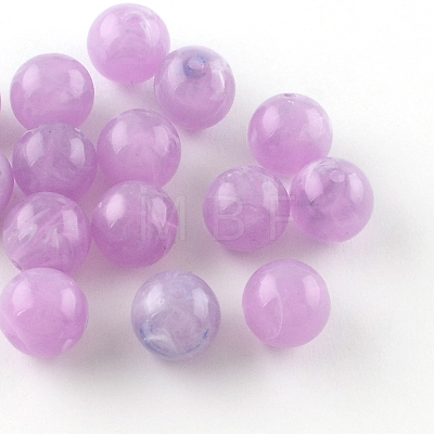 Round Imitation Gemstone Acrylic Beads OACR-R029-6mm-M-1