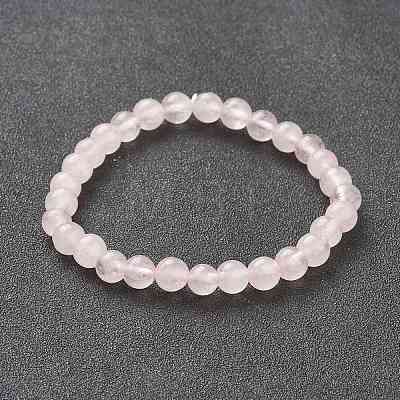 Natural Rose Quartz Beaded Stretch Bracelets BJEW-D446-B-11-1