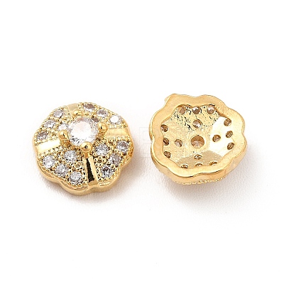 Brass Micro Pave Cubic Zirconia Cabochons MRMJ-P015-02C-G-1