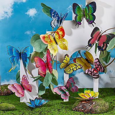 PVC Butterfly Display Ornaments AJEW-WH0248-330-1