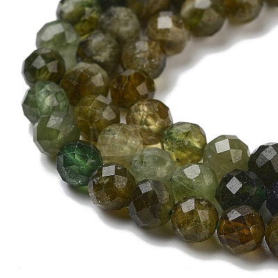 Natural Green Tourmaline Beads Strands G-B088-C07-04-1