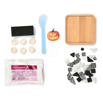 DIY Halloween Theme Mosaic Cup Mat Kits DIY-I066-05-1