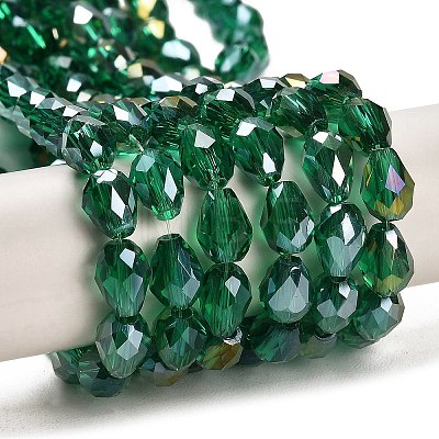 Electroplate Glass Beads Strands EGLA-D015-7x5mm-26-1