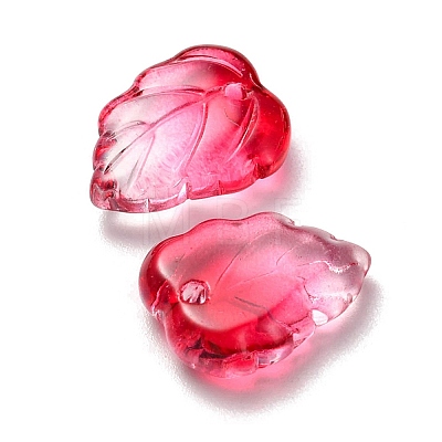 Autumn Theme Two-Tone Transparent Glass Charms GLAA-YW0001-53D-1