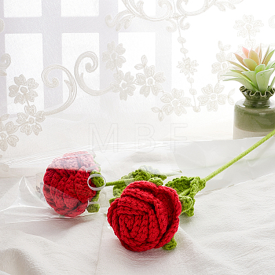 Cotton Knitting Artificial Flower AJEW-WH0013-51-1