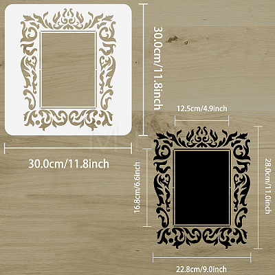 PET Hollow Out Drawing Painting Stencils DIY-WH0391-0304-1