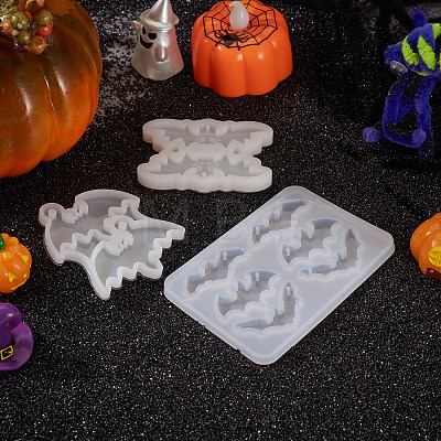  3Pcs 3 Styles DIY Bat Pendants Silicone Molds DIY-TA0005-27-1