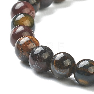 Natural Tiger Eye Beaded Stretch Bracelets BJEW-D446-B-43-1