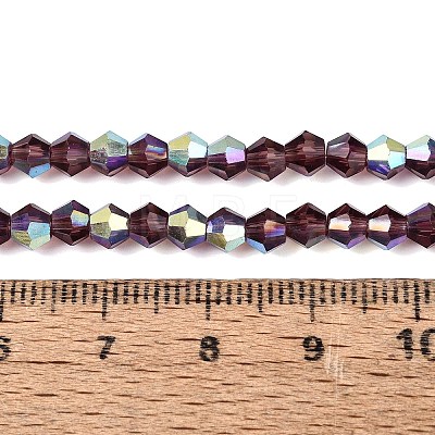 AB Color Plated Transparent Glass Beads Strands GLAA-G127-01-02S-1