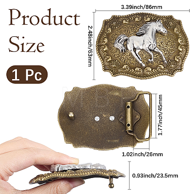 Two Tone Zinc Alloy Buckle Clasps FIND-WH20027-58C-1