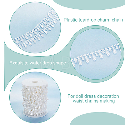 Plastic Teardrop Charm Chain FIND-WH0034-93-1