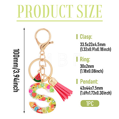 Fruit Series Letter Resin Keychains KEYC-TAC0033-02S-1