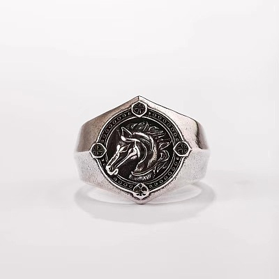 Retro War Horse Pattern Alloy Cuff Rings for Men FS-WGC2812-01-1