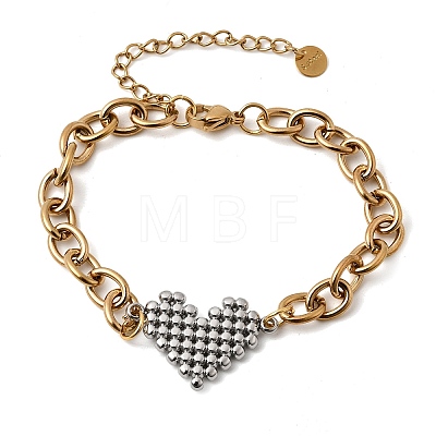 304 Stainless Steel Link Bracelets BJEW-K264-02B-G-1