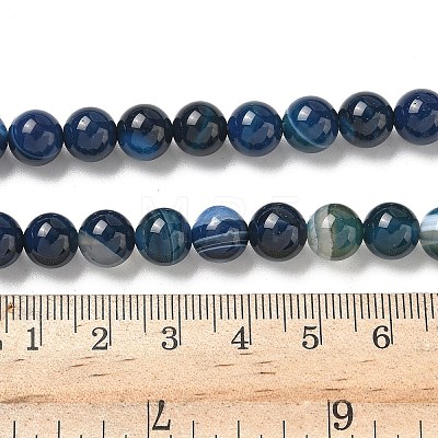 Natural Banded Agate Beads Strands G-I392-A01-8mm-1