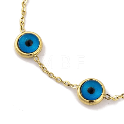 Ion Plating(IP) 304 Stainless Steel Chains Anklet AJEW-H148-11G-01-1