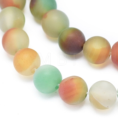 Natural Peacock Agate Beads Strands G-D0005-25-6mm-1