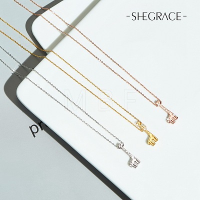 SHEGRACE 925 Sterling Silver Pendant Necklaces JN239C-1