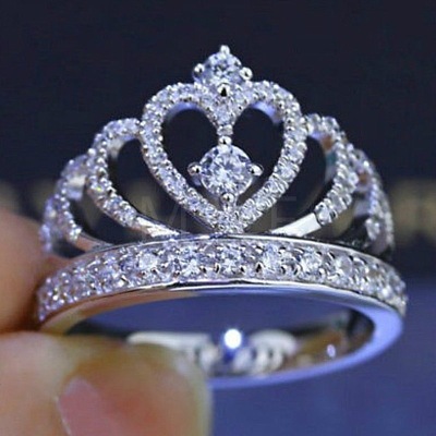 Fashionable Alloy Rhinestone Finger Rings FS-WG5016E-03-1