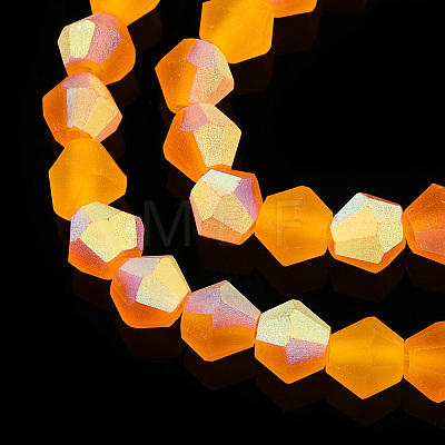 Imitate Austrian Crystal Bicone Frosted Glass Beads Strands GLAA-F029-TM3mm-A23-1
