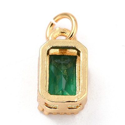 Real 18K Gold Plated Brass Inlaid Cubic Zirconia Charms X-ZIRC-L100-075G-02-1