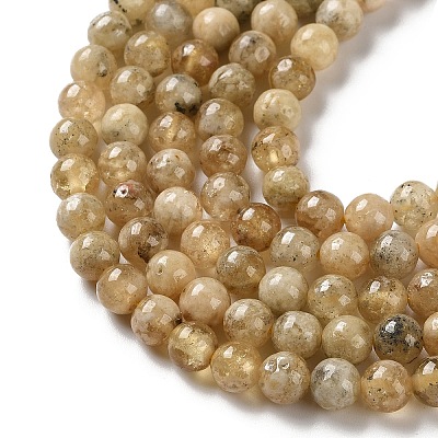 Natural Yellow Garnet Beads Strands G-Z129-C01-6mm-01-1