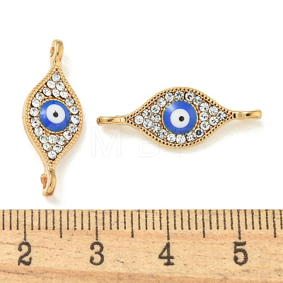 Alloy Blue Enamel Evil Eye Connector Charms ENAM-S003-03B-1