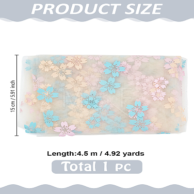 4.5M Sakura Printed Chinlon Tulle Rolls DIY-LP0005-97B-1
