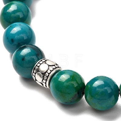 Synthetic Chrysocolla & Non-magnetic Hematite Stretch Bracelets Set for Men Women Gift BJEW-JB06727-1