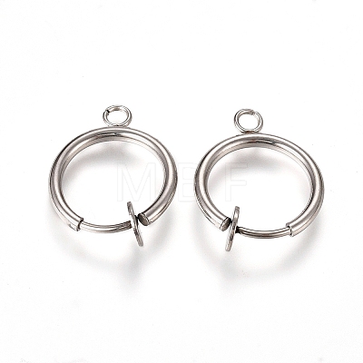 304 Stainless Steel Clip-on Earring Findings X-STAS-L238-025P-1