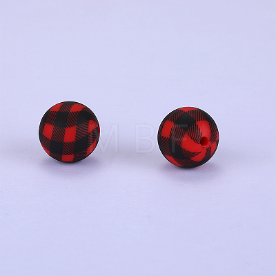 Printed Round Silicone Focal Beads SI-JX0056A-44-1
