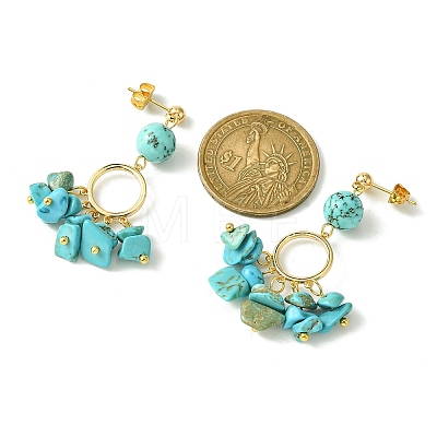 4 Pair 4 Style Golden Brass Ring Chandelier Earrings EJEW-TA00289-1