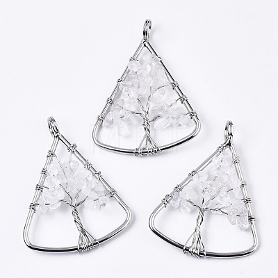 Natural Quartz Crystal Big Pendants G-T133-P03J-1