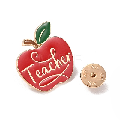 Teacher's Day Theme Rack Plating Light Gold Alloy Brooches JEWB-Z016-01KCG-13-1