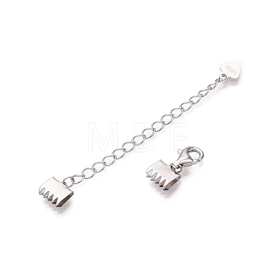 Anti-Tarnish 925 Sterling Silver Chain Extenders STER-N016-04P-1