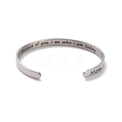304 Stainless Steel Open Cuff Bangle BJEW-G653-01P-06-1