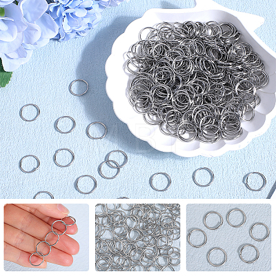 304 1000pcs Stainless Steel Open Jump Rings STAS-SP0001-71A-1