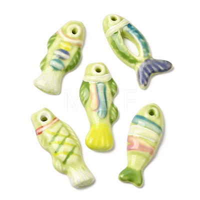 Hand-Painted Porcelain Big Pendants LA-CBAC6A6-06J-1