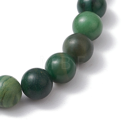 Round Natural African Jade Beads Stretch Bracelets for Women BJEW-JB11404-1
