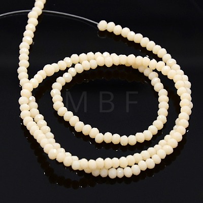 Opaque Solid Color Crystal Glass Faceted Rondelle Beads Strands GLAA-F025-A01-1