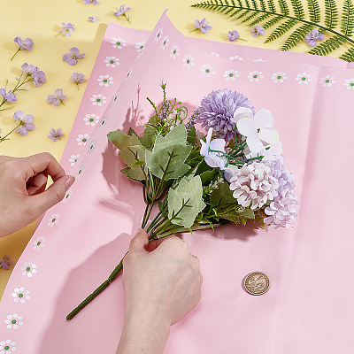 20Pcs Plastic Flower Bouquet Wrapping Paper DIY-WH0698-059-1