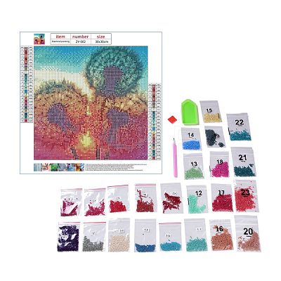 DIY 5D Dandelion Pattern Canvas Diamond Painting Kits DIY-C021-14-1