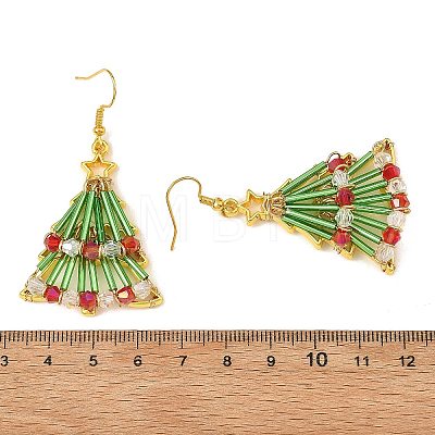 Christmas Glass & Alloy Dangle Earrings EJEW-JE07527-1