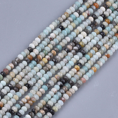 Natural Flower Amazonite Beads Strands G-S354-47-1