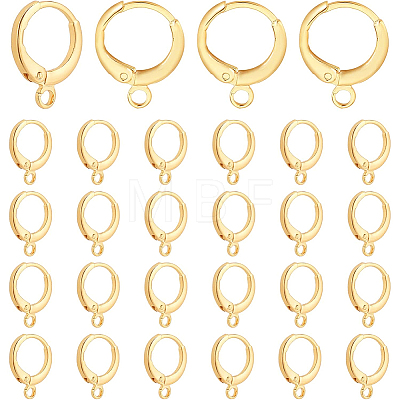 30Pcs Brass Huggie Hoop Earring Findings KK-PH0002-85-1