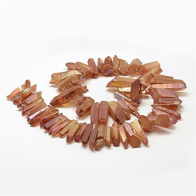 Electroplated Natural Quartz Crystal Beads Strands G-A142-03P-1
